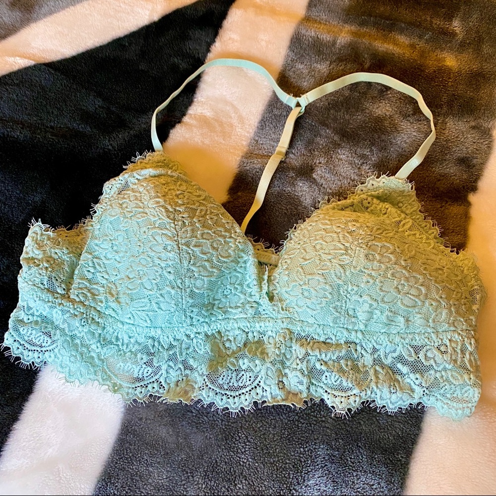 Aerie Lace Bralette Medium Light Mint Blue